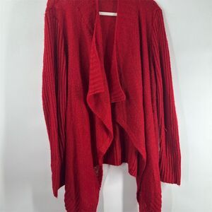 Torrid Plus Size 2 18/20 Red Open Front Cardigan Long Sleeve Tight-Knit Sweater